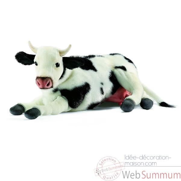 Anima - Peluche vache couche noire et blanche 35 cm -4781