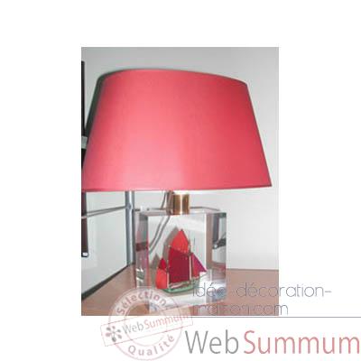 Petite Lampe Oval Thonier CC 798 Vert & Rouge Abat-jour Ovale Rouge-93