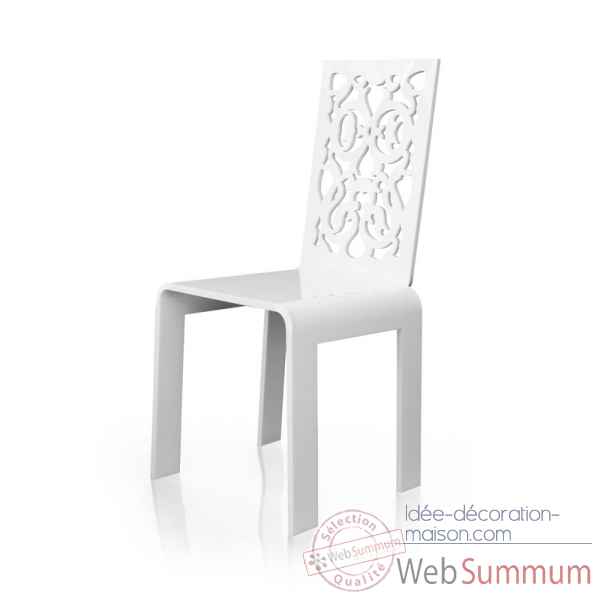 Chaise jardin dentelle blanche acrila -cjdb