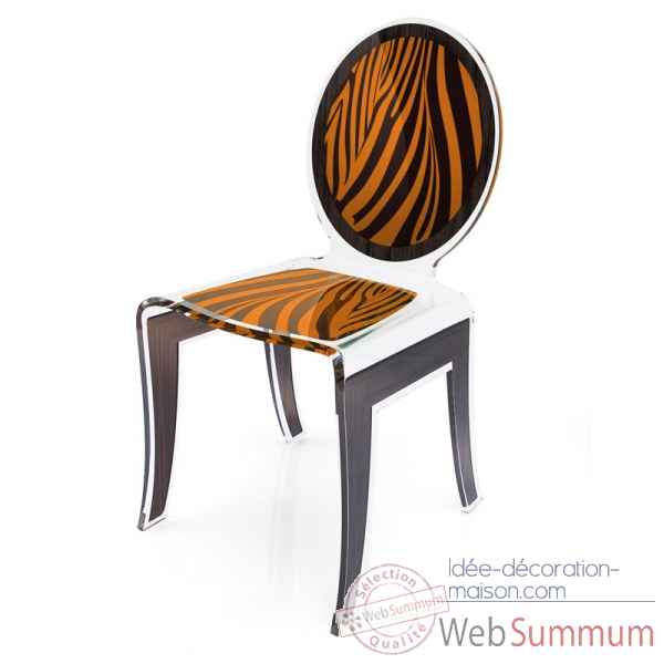 Chaise wild zebre orange acrila -cwzo