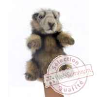 marionnette a main peluche realiste marmotte -7518