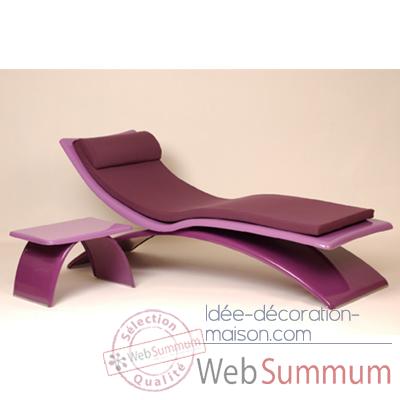 Chaise longue design Vagance violette matelas lilas Art Mely - AM02