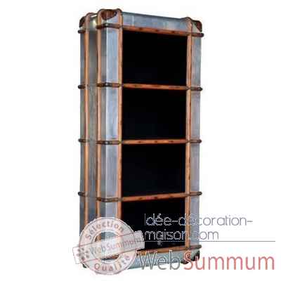 Bibliotheque dakota en finition aluminium whisky arteinmotion -lib-dak0027