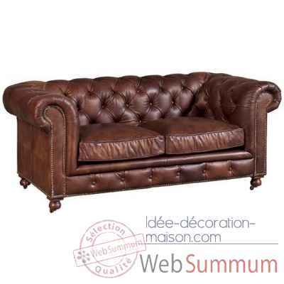 Canape kensington en cuir couleur whisky 2 places arteinmotion -div-ken0147