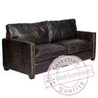 Canape viscount en cuir couleur cafe deux places h 850 x 1830 x 1000 Arteinmotion DIV-VIS0019