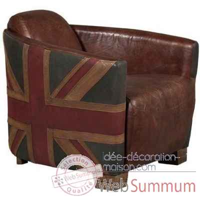 Fauteuil california en cuir couleur whisky/tissu uk arteinmotion -pol-cal0141