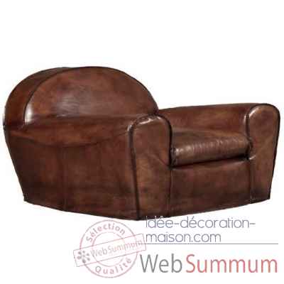 Fauteuil florida en cuir de buffle couleur marron antique arteinmotion -pol-flo0113