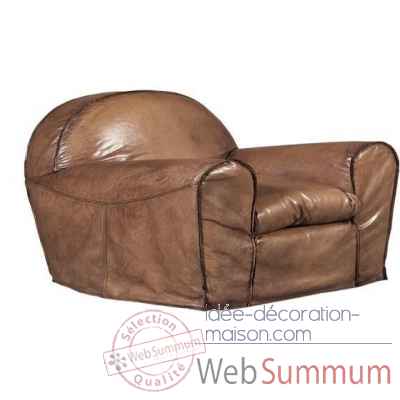 Fauteuil florida en cuir de buffle couleur seppia arteinmotion -pol-flo0114