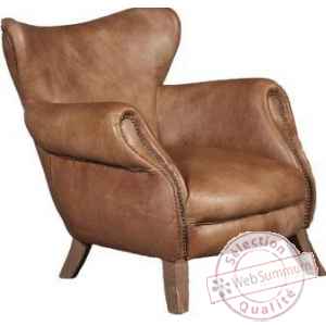 Fauteuil london en cuir couleur camel arteinmotion -pol-lon0080