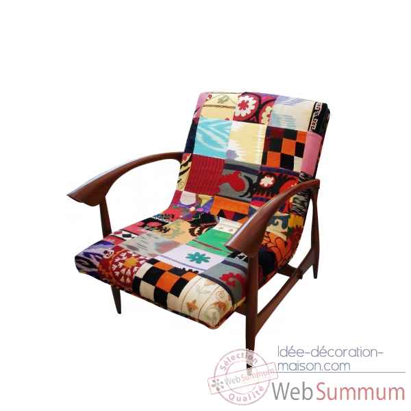 Fauteuil annees 50 patch suzani szalay -Szalay28
