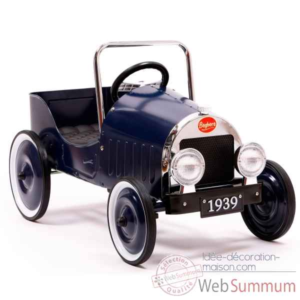 Baghera - Voiture a pedales en metal - bleue - 82 x 43 cm - 3 a 5 ans - pedales reglables - Baghera-1933