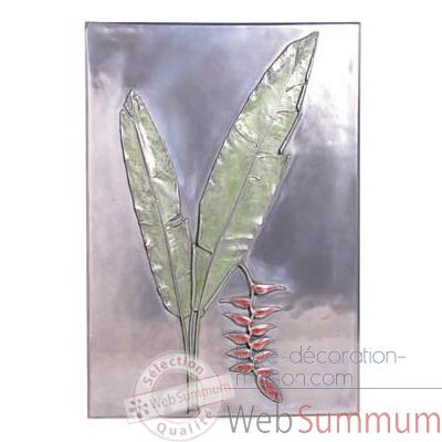 Decoration murale-Modele Hanging Heliconia Positive Wall Plaque, surface aluminium-bs2306alu