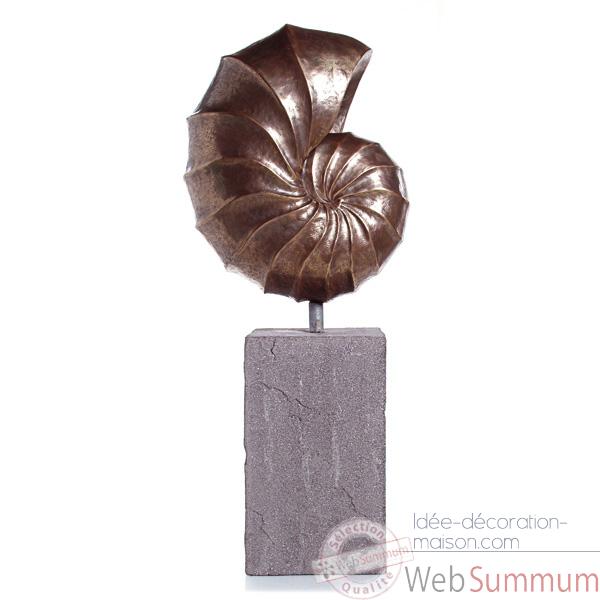 Sculpture-Modele Nautilus Giant Garden Sculpture, surface aluminium-bs3318alu/lava