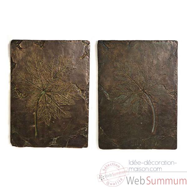 Decoration murale-Modele Papaya Wall Plaques, surface bronze nouveau-bs4089nb