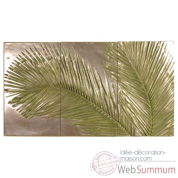 Decoration murale Palm Triptych, bronze nouveau -bs4128nb