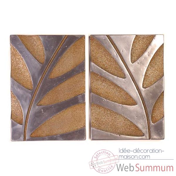 Decoration murale Foliage Wall Decor S -2, aluminium et rouille -bs4133alu -rst