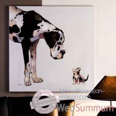 Peinture a l\'huile \"chien&chat\" Casablanca Design -31813