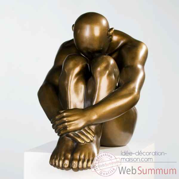 Polystone sculpture \"thinking man\" Casablanca Design -59755