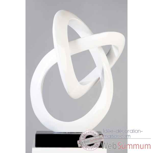Polystone sculpture \"pure \" blanc brillant Casablanca Design -32936