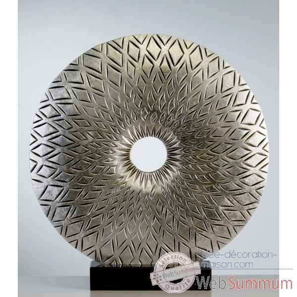 Sculpture \\\"sunlight\\\" bois marbre argent Casablanca Design -51951