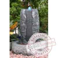 Fontaine coronis en pierre granit martele, de coloris gris Climadream
