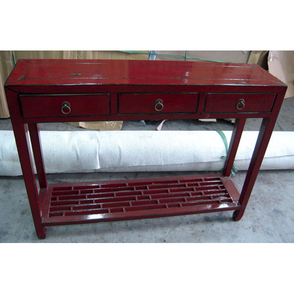 Console bas caillebotti rouge style Chine -CHN076R