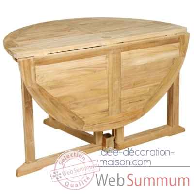 Table pliante milford 120 cm en teck naturel 60-035A