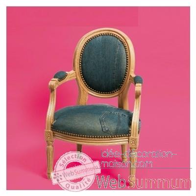 Fauteuil Louis XVI medaillon en jean veritable Louis 21_001