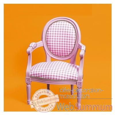 Fauteuil Louis XVI medaillon Vichy Rose Louis 21_016