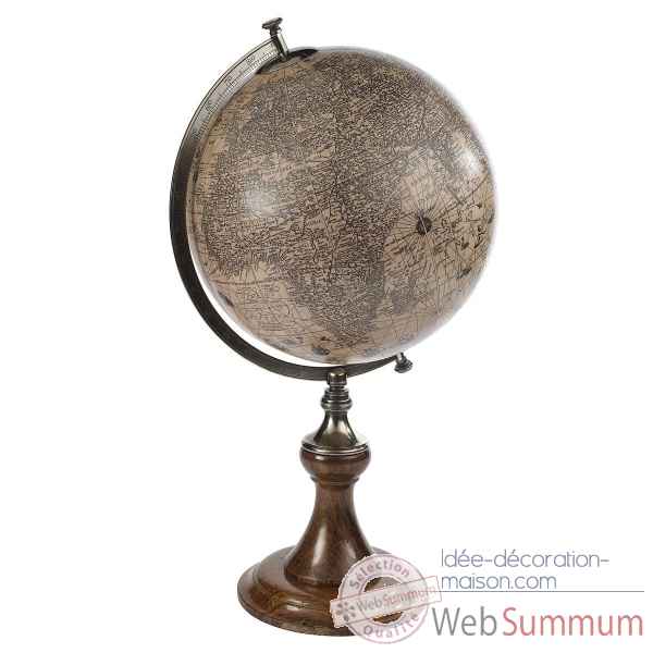 Globe Terrestre Hondius 1627 Support Classique -amfgl003d