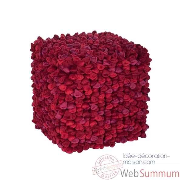 Pouf cube pebble rouge -330-620-103