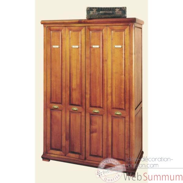 Armoire penderie avec portes accordeon, epoque fin 19eme, sans patine - 114 x 173 x 57 cm - LI-133PE