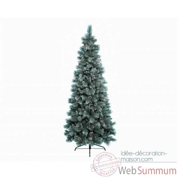 Sapin de Noel norwich givre nf 180cm vert/blanc base 89cm -3321w69