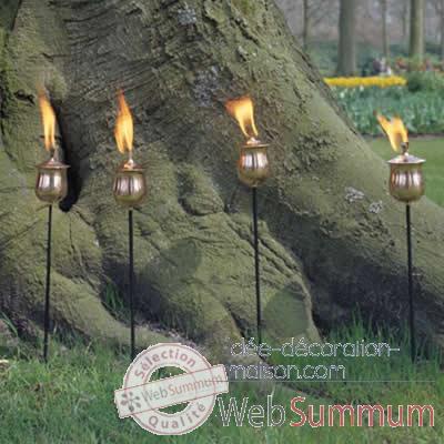4 Lampes a huile Brussels cuivre rustique Aristo - 820665