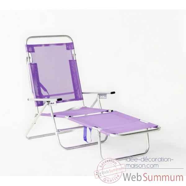 Segura-175 - chaise longue de plage pliable multipositions longueur : 145/185cm hauteur : 100cm couleur pourpre - lot de 4 Lido by hevea -10027-3663141