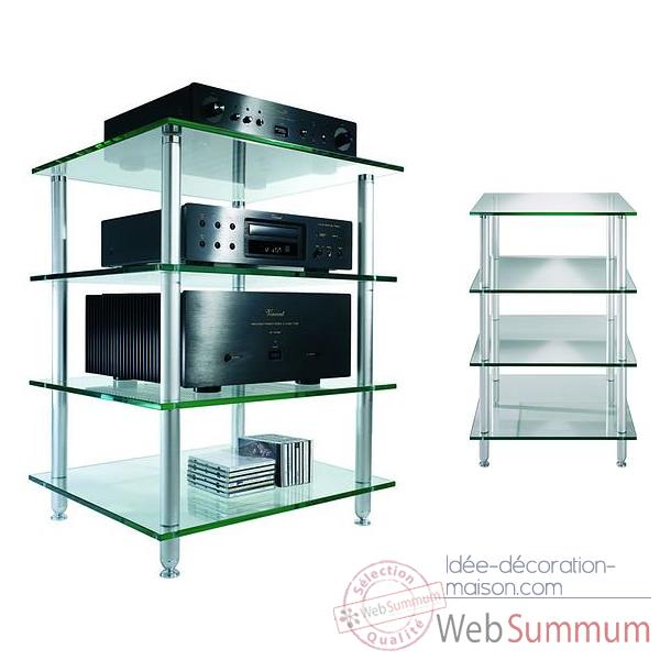 Meuble Audio Video Vincent  Glas H4 - 4 etageres - Verre - 203794