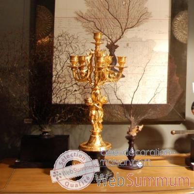 Candelabre angelot en or mat Objet de Curiosite -DL069