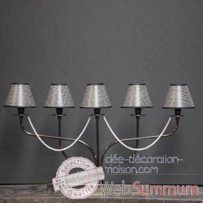 Lampe 5 bras a perles Objet de Curiosite -LU060