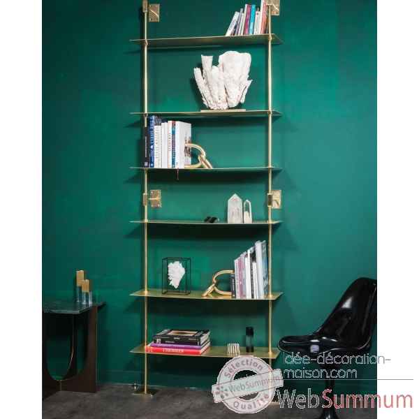 Etagere laiton brillant sections carrees gm Objet de Curiosite -MB035