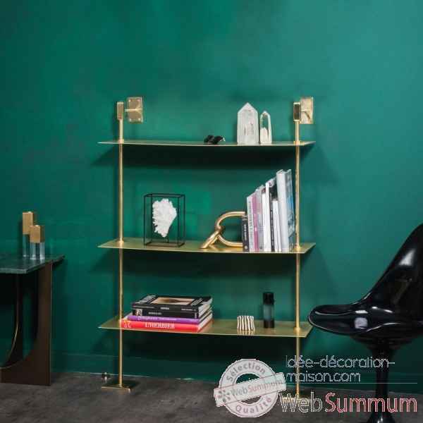 Etagere laiton brillant sections carrees pm Objet de Curiosite -MB036