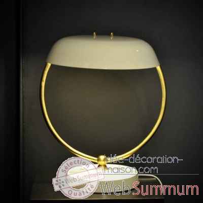 Lampe de bureau 50's finition creme&laiton Objet de Curiosite -LU146