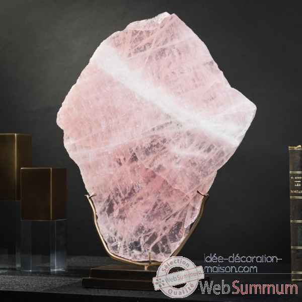 Plaque fine de quartz rose poli mm Objet de Curiosite -PUMI861-1