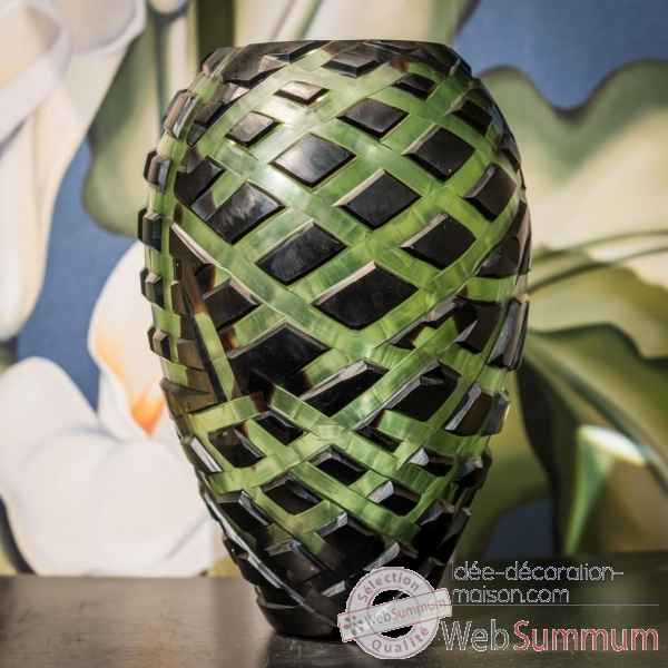 Vase jungle vert et noir Objet de Curiosite -VA046