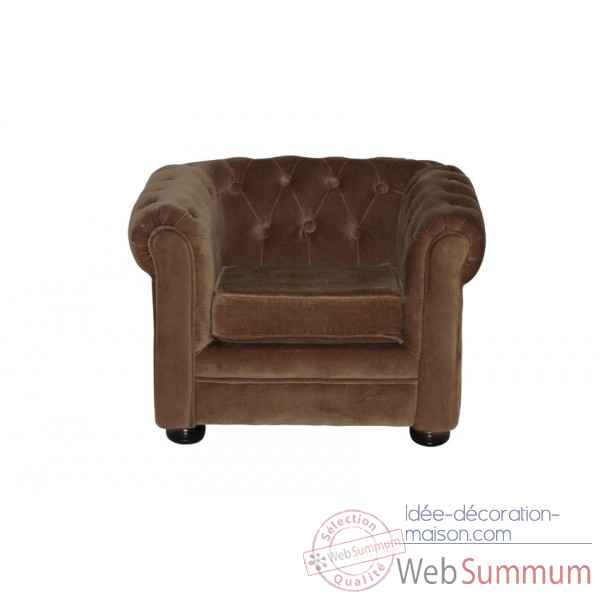 Fauteuil chesterfield taupe enfant Opjet