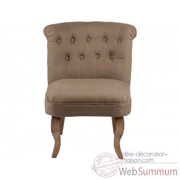 Fauteuil crapaud capitonne taupe chambord Opjet
