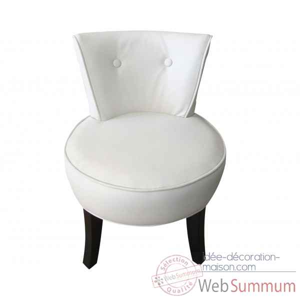 Fauteuil crapaud simili cuir blanc Opjet