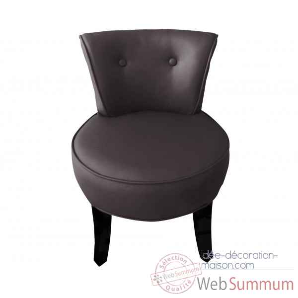 Fauteuil crapaud simili cuir choco Opjet