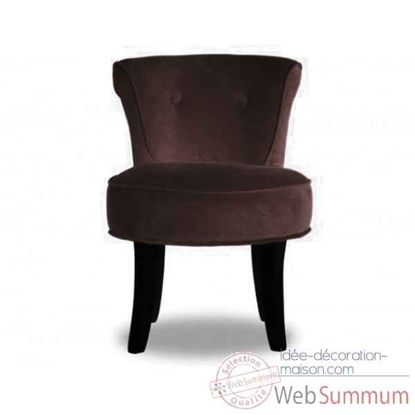 Fauteuil crapaud velours choco Opjet