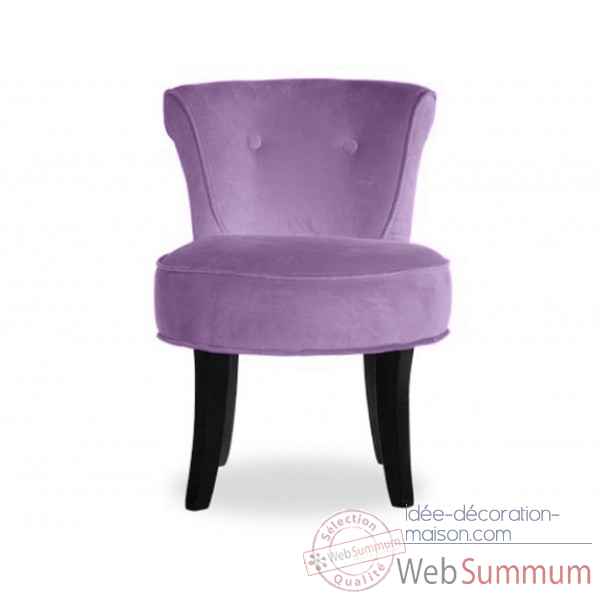 Fauteuil crapaud velours lilas Opjet