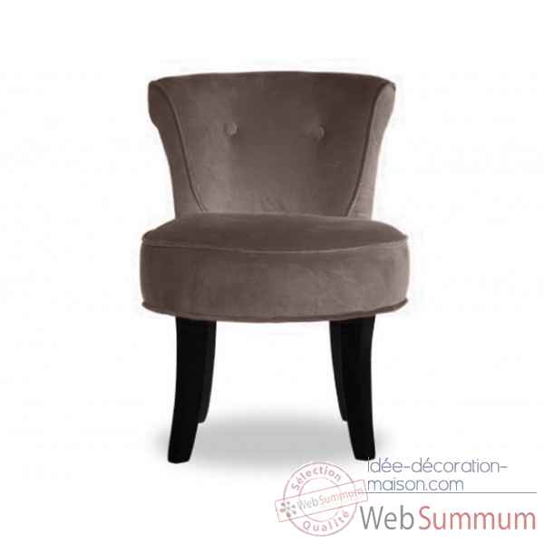 Fauteuil crapaud velours taupe Opjet